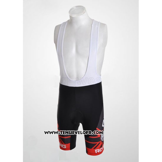 2010 Maillot Ciclismo Rock Racing Noir et Rouge Manches Courtes et Cuissard